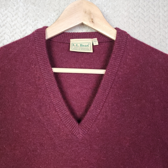 L.L. Bean Other - Vintage LL Bean 100% Lambswool Maroon Sweater Vest Made in Scotland Mens L Tall